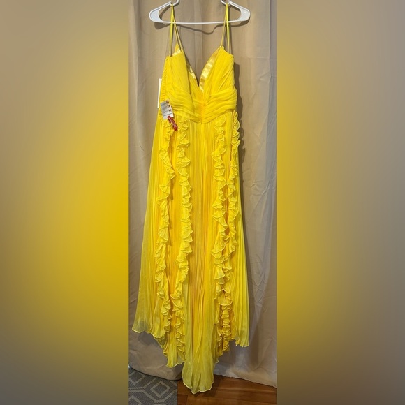 Mac Duggal 70172 NWT Pleated Sleeveless Flowy Chiffon Gown - Picture 5 of 6